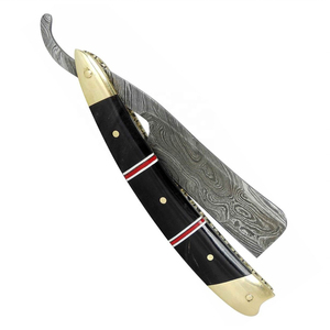 High Quality Stainless Steel & Wooden Handle Foldable Professional <b>Barber</b> Straight Shaving Razor with Single <b>Blade</b> - Product Image 2