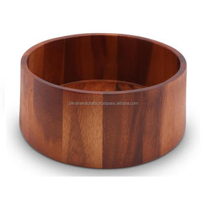 Bols en bois au Design moderne, vaisselle, bol frais, service alimentaire, décoration en métal, mélange de plats de service de forme ronde - Product Image 2