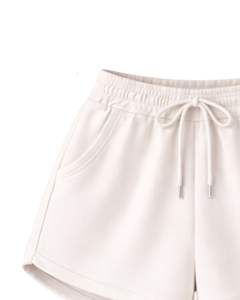 Custom <b>Women</b> <b>White</b> Crop Hoodie <b>Shorts</b> Set Minimal Butterfly Print Casual Two Piece Outfit Cotton Fleece Lounge Wear Wholesale - Product Image 6