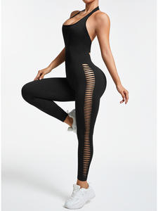 Six Trend Sports Fitness Bodysuits en gros, extensibles dans les quatre sens, pour le yoga, décontractés, unisexes, col rond, loisirs, gym, fitness élastique - Product Image 6