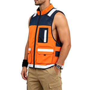 Uniforme de sécurité personnalisé, haute visibilité, réfléchissant, unisexe, toutes saisons, gilet 100% polyester avec plusieurs poches - Product Image 5