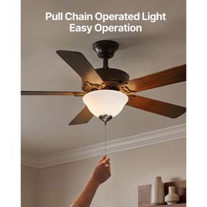 Kit d'éclairage de ventilateur de plafond avec ampoules LED en forme de bol de 750 lm 3000 K, luminaire de remplacement à chaîne pour salon, 2 ampoules LED incluses - Product Image 6
