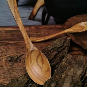 Cuillère de cuisine en bois la plus vendue, miroir intégré, pour la cuisson, ustensile naturel et sûr pour les aliments, résistant à la chaleur, outil de remuage disponible en promotion - Product Image 4