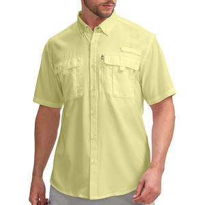 Camisetas de Pesca de Alto Rendimiento, Tejido de Algodón y Spandex, Estilo Urbano, Color Sólido, para Hombre - Product Image 1