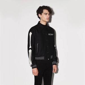 Nouvelle Veste Teddy Hip-Hop Hiver 2025 en Laine Pure Brodé Crâne de Haute Qualité pour Hommes – Vente en Gros - Product Image 5