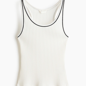 Women's <b>Cropped</b> Solid Tank <b>Tops</b> 100% Cotton Seamless Street Wear Loose Fit Stretch Rib Knit Sleeveless Sporty O-Neck Collar - Product Image 1