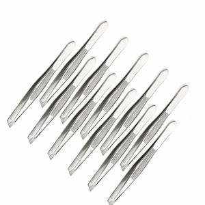 Pince à épiler à pointe pointue en acier inoxydable, antidérapante, rayée, style moderne, durable, pour le soin des sourcils et de la barbe - Product Image 2