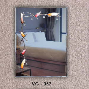 Modern Stylish V-groove Design <b>Mirror</b> Frameless <b>Wall</b>-Mounted Art Decor - Product Image 1