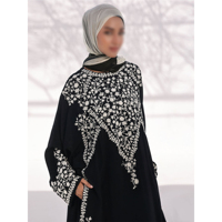 Abaya musulmane grande taille pour femme, couleur unie, de luxe, faite à la main, robe ouverte légère et respirante, idéale pour le Ramadan et l'Aïd.