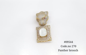 09544 Broche de Pantera Verde con Doble Piedra, Colgante de Circonita Cúbica, Broche de Joyería con Cierre, Pin de Animal para Regalo y Uso en Fiestas - Product Image 2