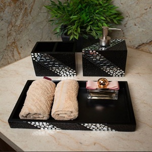 wooden Bathroom Vanity <b>Set</b>-Elegant Design solid wood bathroom essentials <b>set</b> natural wooden <b>bath</b> accessory kit - Product Image 2