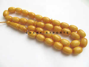 Perles de prière islamiques Tasbih Misbah Subha en résine ambrée mate 33 chapelet musulman ovale Dhikr Zikr Tasbeeh pour cadeau de méditation Namaz - Product Image 6