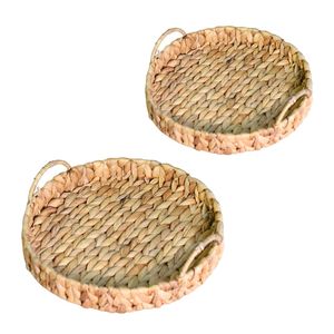Handcrafted WATER HYACINTH <b>TRAY</b> FRUIT STORAGE <b>BASKET</b> with Metal Frame and Handles Home Storage <b>Basket</b> - Product Image 1