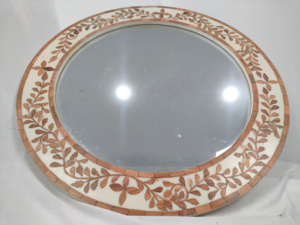 Lujo hecho a mano Art Deco Rectangular madre perla incrustaciones marco de madera espejo de pared para el hogar moderno decoración de Navidad mejor precio - Product Image 4