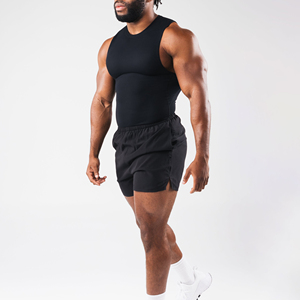Camisetas sin mangas con estampado de logotipo en la parte delantera y trasera, de algodón suave, para gimnasio, uso diario y de verano. - Product Image 1
