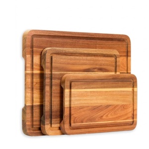 Ensemble de 3 planches à découper en bois d'acacia de qualité supérieure pour viande, légumes, fromage et service, prix usine - Product Image 1