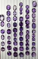 MRGems Pierres précieuses naturelles en améthyste africaine, taille ovale, violettes avec iridescence, pour la fabrication de bijoux