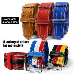 Ceinture de musculation en cuir de vachette à double boucle pour protection lombaire, entraînement de soulevé de terre, fitness et sécurité en salle de sport - Product Image 6