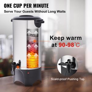 Macchina da Caffè Elettrica Commerciale 1000W 110V, Preparazione Rapida, 50 Tazze, Dispenser di Caffè Grande in Acciaio Inossidabile - Product Image 4