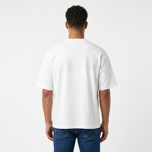เสื้อยืดคอกลมแขนสั้นสีขาวสำหรับผู้ชาย ทรงปกติ ผ้าฝ้ายเจอร์ซีย์ 100% สีพื้นเรียบง่าย ดีไซน์เรียบๆ - Product Image 2