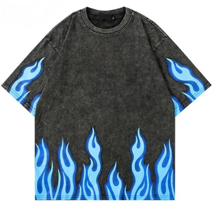 Men's Oversized Black T-<b>Shirt</b> Short Sleeve O-Neck Vintage Jersey Knitted Cotton Anti-Wrinkle Breathable 280g - Product Image 1