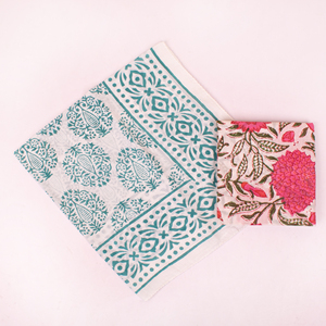 100% Cotton Hand Block Printed Bandana Wristband Unisex Summer Fashion <b>Accessory</b> Craftjaipur Brand Color Blocking Floral - Product Image 4