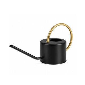 Cream Metal Watering Can with <b>Gold</b> Handle and Spout Durable Garden Tool <b>Painting</b> Finish - Product Image 3