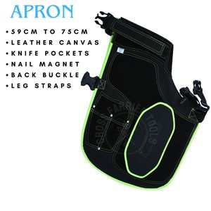 Tablier de fermeur robuste en cuir et toile, nouveau style, avec porte-clous magnétique, poches pour couteaux, ajustement réglable - Product Image 2