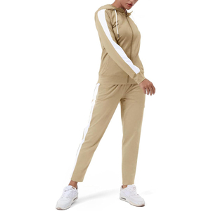 Ensemble de jogging pour femmes doublé en polaire, sweat-shirt à fermeture éclair et pantalon de survêtement, chaud pour l'hiver, ensemble deux pièces pour se détendre - Product Image 2