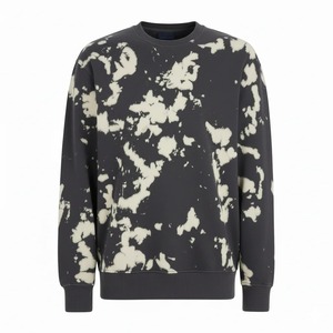 2026 New Acid Men's Oversized <b>Tie</b>-Dye Crew Neck Sweatshirt Knitted Casual Pullover Autumn Regular Fit Yellow Black Pattern - Product Image 6