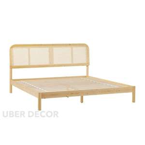 BirchBend Scandinave Contemporain Personnalisable Lit en Bois Plate-forme Rotin Intérieur Minimaliste Intérieurs Conviviaux - Product Image 4