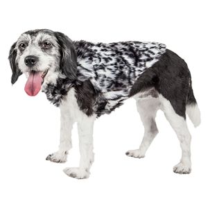 Luxe Paw's Designer Gray <b>Scale</b> Tiger Pattern Mink Fur <b>Dog</b> Coat Jacket Premium Pet Clothes - Product Image 1