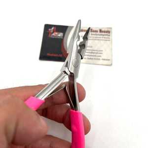 Pinzas de Alta Calidad Profesionales 100% de Acero Inoxidable con Dos Orificios para Microperlas, Logotipo Personalizado, Color Personalizado, Herramientas Comerciales para Extensiones de Cabello - Product Image 3