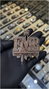 Joyería Hip Hop, Cadena de Moissanita con Colgante de Letra, Plata 925, Chapado en Oro de 18K, Certificado GRA, Pasa el Test de Diamantes - Product Image 3