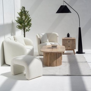 Table basse en bois ovale Vandana Astra Radiant pour les intérieurs de salons modernes - Product Image 6