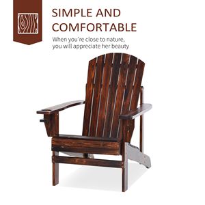 Sedia Adirondack Classica Oversize con Portabicchieri per Esterni, Ideale per Braciere, Portico, Patio, Giardino e Terrazza - Product Image 4