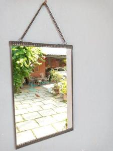 ARTISAN DESIGN Modern Decorative Brass Frame 3mm Thick Rectangular Wall <b>Mirror</b> <b>Hanging</b> Chain for Bathroom Vanity Dressing Home - Product Image 2
