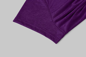 เสื้อคอกลมสีม่วง แขนสั้น ทรงหลวม สวมใส่สบายทุกฤดู คุณภาพสูงสุด สัมผัสนุ่มพิเศษ ผลิตจากผ้าโพลีเอสเตอร์ที่ดีที่สุด - Product Image 3
