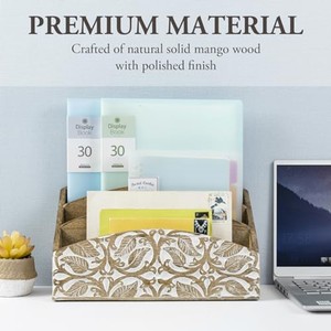Organizador de Escritorio de Madera de Mango Hecho a Mano al por Mayor |   Organizador Geométrico - Product Image 4