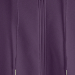 Sudadera con Capucha Unisex Morada con Cierre, Manga Larga, Corte Holgado, Color Sólido, Informal, con Bolsillos Delanteros, Tejido Francés - Product Image 5