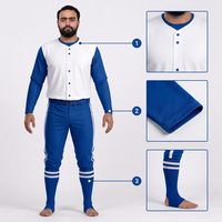 Ensemble uniforme de baseball pour homme : maillot et pantalon en jersey uni, manches courtes, col en V, fermeture boutonnée, respirant, antibactérien, en polyester, coupe ajustée, toutes tailles