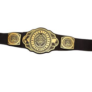Ceinture de champion intercontinental WWE, sangle noire premium avec design doré, titre personnalisable pour les fans - Product Image 5