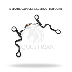 S SHANK CAPSULE ARGENT POINTILLÉE CURB PLEINE TAILLE CHEVAL BIT POUR LE CONTRÔLE DE L'ÉQUITATION - Product Image 2