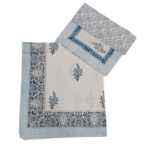 Hand Block Printed 100% Cotton Cooling Wedding Bed <b>Sheet</b> <b>Set</b> 2 <b>Pillowcases</b> 200TC Breathable Eco-Friendly 3 Pcs - Product Image 1
