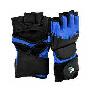 Guantes de Boxeo MMA de Cuero Grueso, Diseño Nuevo, Último Modelo, Medios Dedos, Equipo de Entrenamiento Profesional, Absorción de Humedad, Cierre de Gancho y Bucle - Product Image 1
