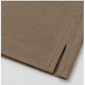 Camiseta Oversize de Mujer con Cuello Redondo, Hombros Caídos y Manga Corta en Color Taupe, Modelo WTS-0106 - Product Image 5