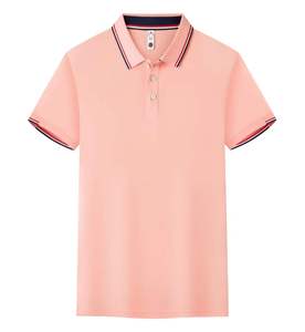 Chemise décontractée à manches courtes pour hommes grandes tailles, respirante, imprimée, tricotée, avec logo personnalisé sur le devant et bordure contrastante, à boutons - Product Image 1