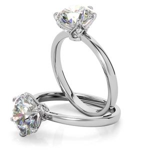 Designer 18k/22k/24k Gold Diamond <b>Ring</b> 6-prong Diamond Round Ha Lab Grown Diamond Engagement <b>Ring</b> For Brides Wear In Wedding - Product Image 3