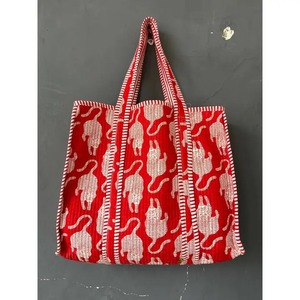 Sac fourre-tout matelassé en coton, imprimé floral botanique, sac à bandoulière de style bohème pour le marché - Product Image 1