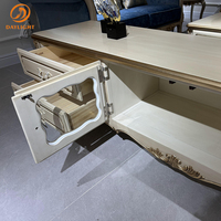 Meuble classique de salon royal en bois massif d'hôtel meuble TV français haut de gamme de luxe antique européen personnalisable